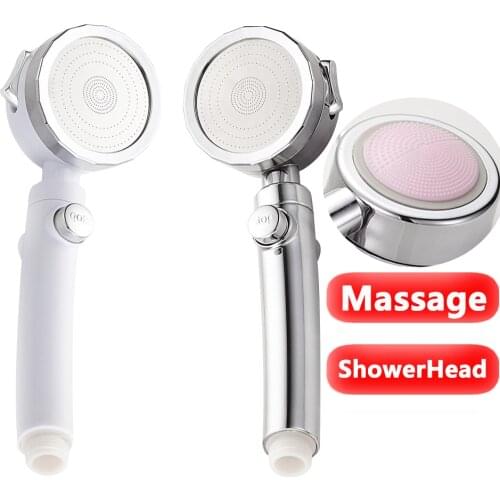 Massage rain shower Bathroom Adjustable shower head High Pressure showerhead Pressurized filter for water Nozzle 3 modes Sprayer