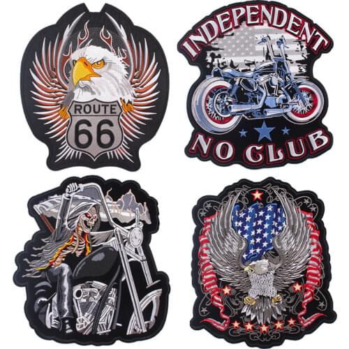 Large Punk Patch Iron On Patches For Clothes Eagle Skull Patch Embroidery Patch On Jeans Jacket Embroidered Patches For Clothing