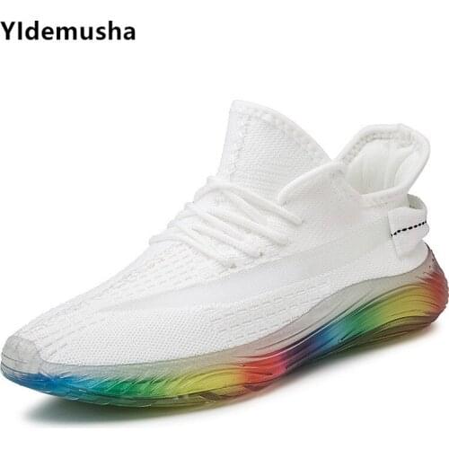 2020 Summer New Colour Flying Woven Breathable Mens Shoes Outdoor Running Wear-resistant Casual Shoes Sports Mens Mesh Shoes