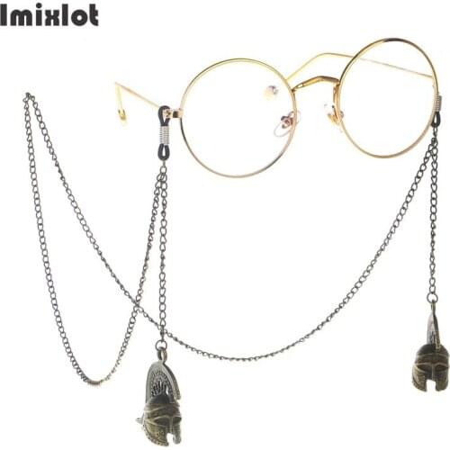 New Fashion Roman Helmet Pendant Sunglasses Spectacles Vintage Chain Holder Cord Lanyard Necklace Bronze Eyeglass Chain Holder
