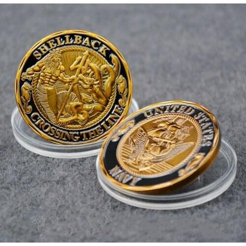 1PCS U.S. Navy Challenge Coin Shellback Crossing the Line Sailor Commemorative Gift