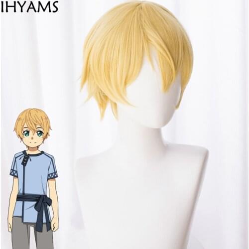 Sword Art Online Alicization SAO Eugeo Cosplay Wig Hair Eugeo Synthesis Thirty-two Anime Short Fluffy Costume Wigs + Wig Cap
