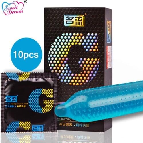 Personage Sex Condoms 10 Pcs/Lot Ice on Fire Natural Latex Condoms for Men Lubricated Contraception Sex Toy Sex Products LF-035