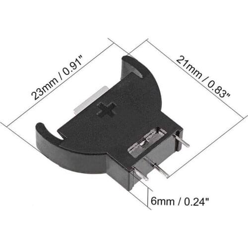 10pcs CR2032 CR2025 Half-Round lithium Button Cell Coin Battery box Holder Case CR 2032 2025 batteries holder Socket 3 PIN