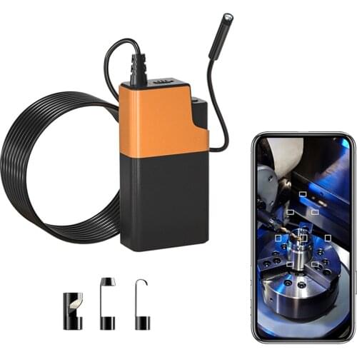 1080P 5M WiFi Connection Industrial Endoscopic Camera High Definition Camera 8mm Lens Built-in IPEX Antenna with 6 LED Lights