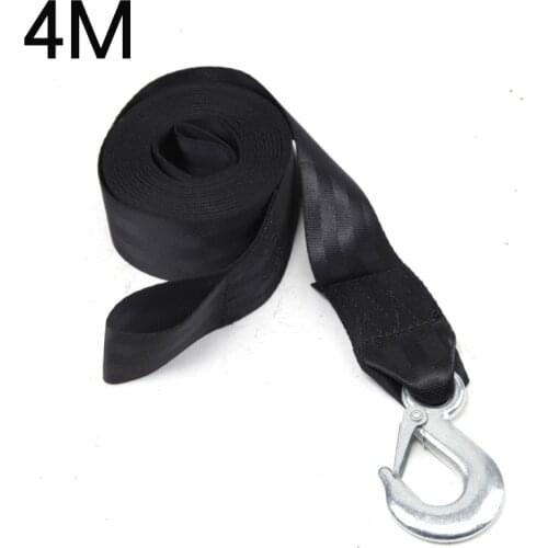 Hand Winch Self Locking /Trailer MotorBoat Black Ribbon Cloth Belt Safety 4 M