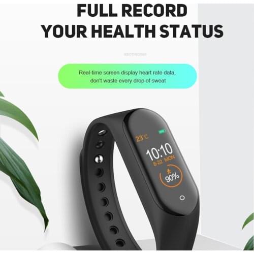 M4 Pro Smart Watch Band Fitness Bracelet Sports Body Temperature Reference Wristband Heart Rate Monitor Tracker for IOS Andriod