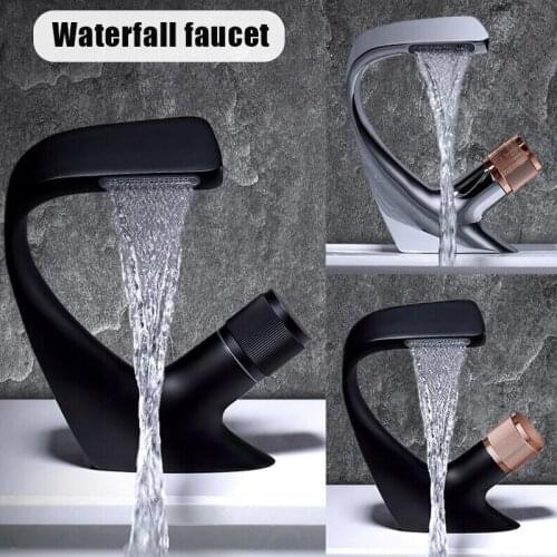 Swan Faucet Centerset Bathroom Sink Faucet Dual Sealed Waterfall Single Handle Sink Faucets Bathroom Sink UD88