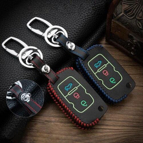 Luminous Leather Car Remote Key Case Car Remote Key Case for Geely Atlas Boyue NL3 EX7 Emgrand X7 EmgrarandX7 SUV GT GC9 Borui