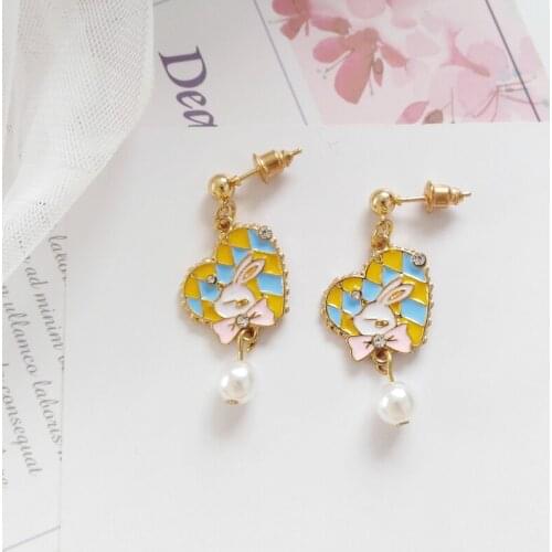 Timlee N109 New Originality Contracted Sweet Drip Oil Heart Imitation Pearl Alloy Necklaces Temperamental Accessories Wholesale