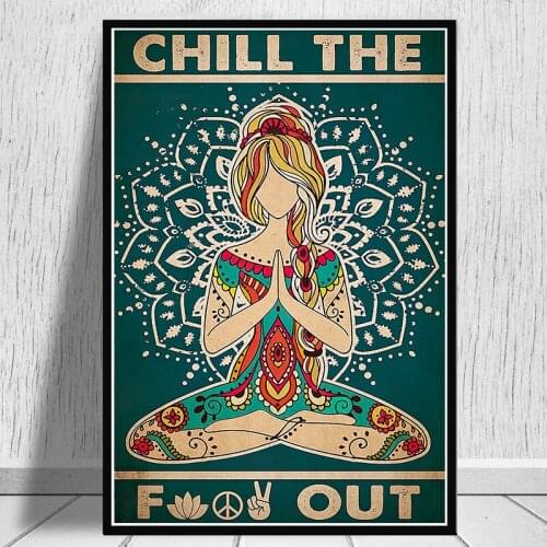 Workouts Iyengar Woman Yoga Art Canvas Paintings Vintage Posters and Prints Wall Art Pictures for Living Room Wall Decor Cuadros