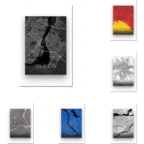 Votre plan de ville personnalisé et primé / Toutes les villes du monde sont accessibles / Différentes tailles et styles de desig