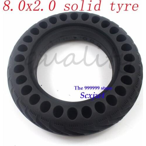 8 Inch 8.0x2.0 Explosion-proof Electric Bike Scooter Tubeless Tyres Motorcycle Solid Wheel Tires Bee Hive Holes