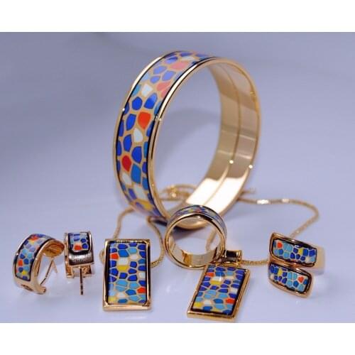015 Cloisonne enamel jewelry European and American style 4pcs sets