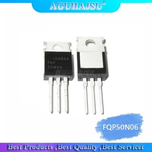 10PCS FQP50N06 TO220 50N06 FET 50A/60V TO-220