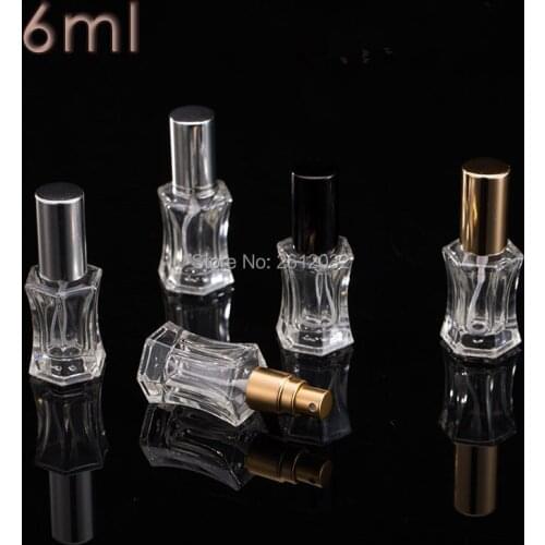 100pcs 6ml Glass Perfume Fragrance Spray Bottle sub bottling with aluimnum sprayer atomizer F20173700