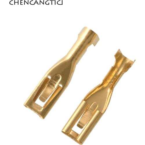 20 Pcs Brass Automotive Wire Terminal Crimp Stamping Car Cable Harness Connector Contacts 3.5 MM Female Splice Pins DJ621-C3.5A