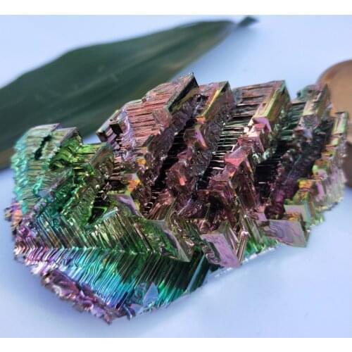30-200g Beautiful gift rainbow bismuth specimen crystal ore healing mineral natural crystal stone rough Bismuth ore Green metal