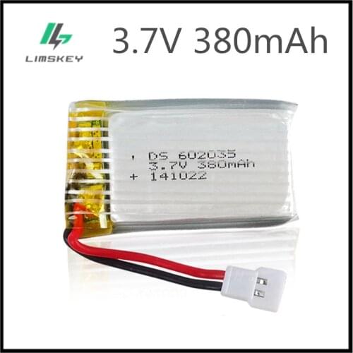 3.7V 380mAh Lipo battery For Hubson X4 H107 MJXRC F47 DiFeida DFD F180 F47 F48 602035 3.7 V 380 mah 20C XH Pluh