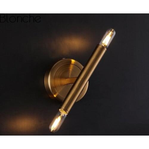 American Copper Wall Lamp Led Mirror Light Wall Sconce for Bedroom Stair Kitchen Home Decor Loft Industrial Lighting Fixtures