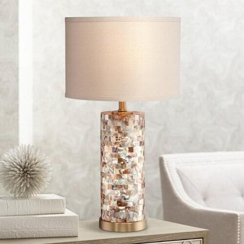 American Table Lamp Bedroom Simple Modern Creative Shell Bedside Counter Lamp Warm and Romantic Light Luxury Bedside Lamp Home