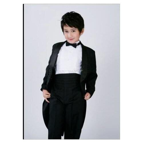 Free shipping/Top selling/Custom made cheap black Tailcoat Special Occasion Children Clothes/kids tuxedo/Boys Suit/Boys' Attire