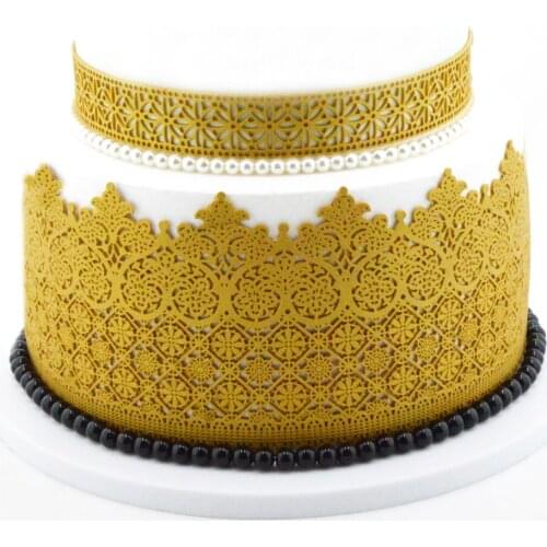 Large Size Flower Lace Fondant cake Molds Silicone Lace Embossing Mold For Cake Decorating