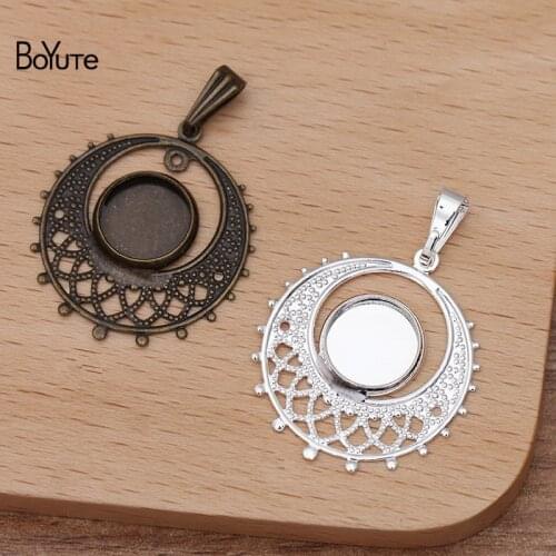 10 Pcs 10MM Round Pendant Settings Wholesale Brass Material DIY Vintage Pendants Blank Base