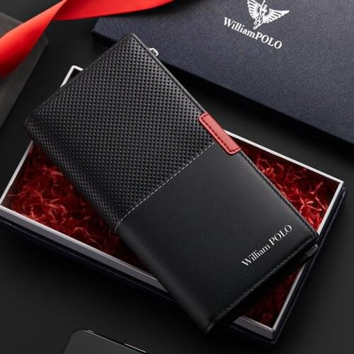 Brand genuine leather wallet mobile phone bag high grade purse multi function card holder coin purse zipper mens long handbag