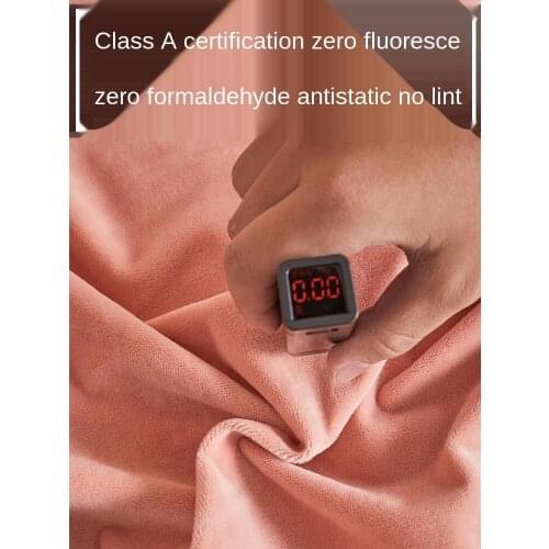 Class a baby milk velvet four-piece set winter coral velvet double-sided French Lailan cashmere bed sheets quilt cover bedding 4