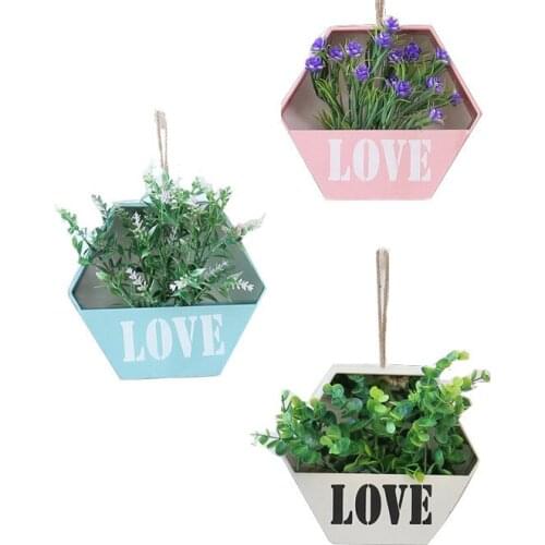 Home Wall Decor Storage Decoration Iron Retro Metal Storage Racks Wall Hanging Decorative Storage Box Flower Pot Storage Racks