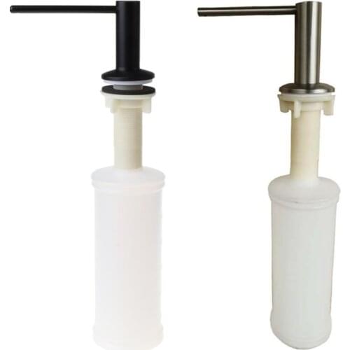 304 Stainless Steel Liquid Soap Dispenser Press-push Type Detergent Holder Bottle for Home Kitchen Sink Use Supplies