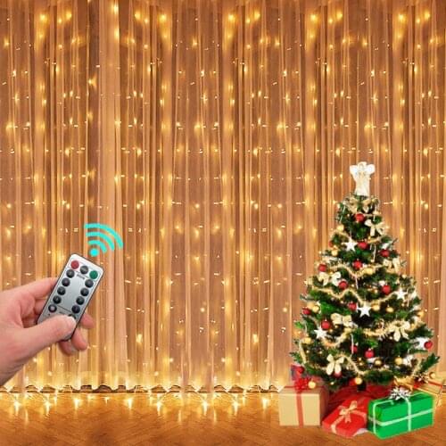 Christmas Lights Led Fairy Lights Ramadan Decoration Salon Aesthetic Room Decor For Wedding Curtain 2022 New Year Holiday Garden