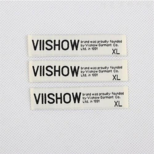 Customized 1000 pieces artwork high quality damask woven label garment clothing tags