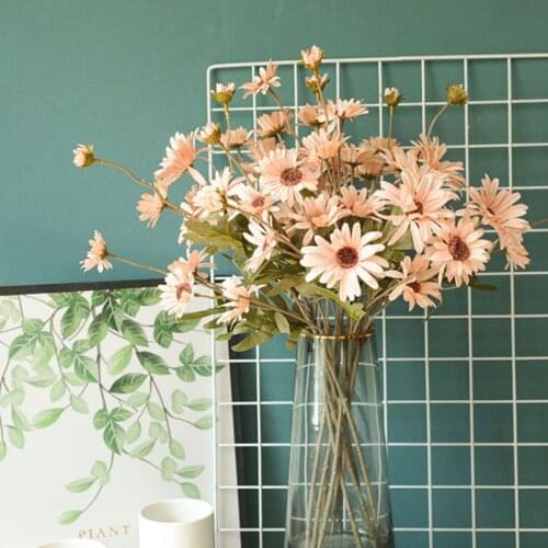 Artificial Plants Chrysanthemum Patio Decorating Home Office Decor Wedding Simulation Table Flowers Arrangement Bouquet Decor