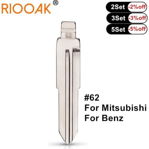 5pcs Type #62 Car Key Blade for Mitsubishi (left) Benz NO.62 Replacement Metal Blank Uncut Flip KD VVDI Remote Key Blade