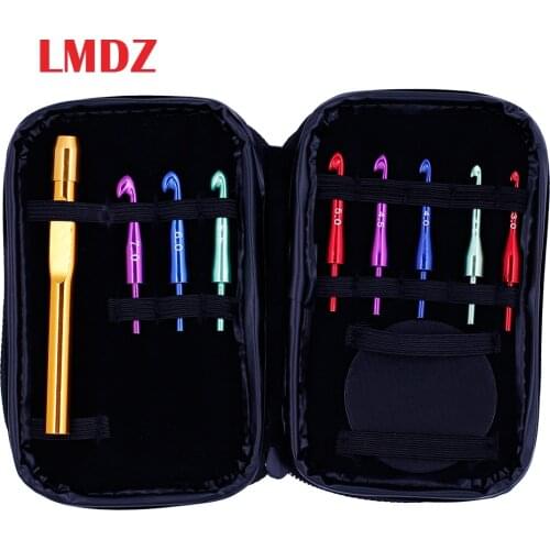 LMDZ 8pcs Interchangeable Crochet Hook Head Knitting Weaving Needle Detachable Hook Needle Sweater Crochet Tool with Leather Bag