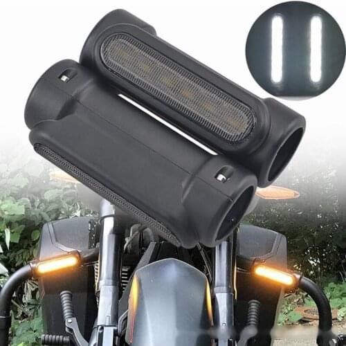 Motorcycle Metal Highway Crash Bar LED Switchback Light White Amber Turn Signal Clear Smoke Lens Driving Light/Turn Sign