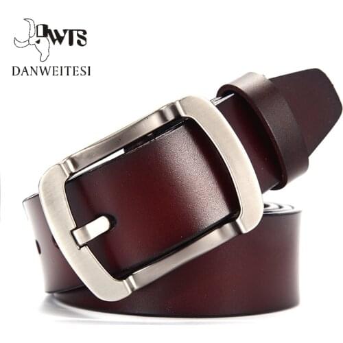 [DWTS]male genuine leather strap man belt ceinture homme cinturon hombre fashion vintage pin buckle for jeans designer belts men