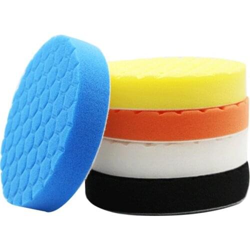 5PCS Buffing Sponge Polishing Pad Kit Set 3pcs 3/4/5/6inch Hexagonal Polished Sponge Disc For Car Polisher Buffer