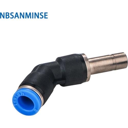 NBSANMINSE 10Pcs/Lot PLJ 45C Degree Elbow Plastic Fitting Pneumatic Brass Air Fitting for PU PA tube Automation