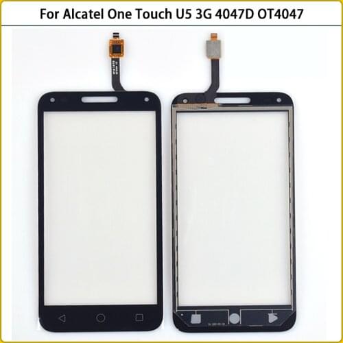New 5.0" TouchScreen For Alcatel One Touch U5 3G 4047D 4047G 4047 OT4047 OT4047D Touch Screen Panel Digitizer Sensor Front Glass