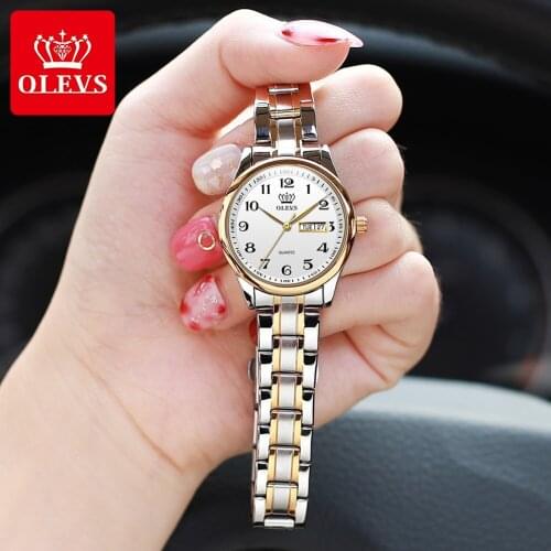 OLEVS Classic Women Watch Quartz Waterproof Stainless Steel Watchstrap Fashion Women Watch Gift Date Clock 5567