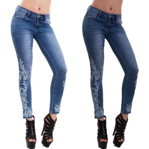 Женские джинсы с вышивкой Rorolbrdat China At AliExpress