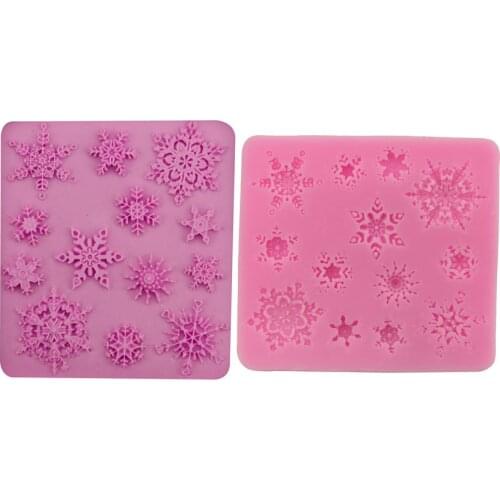 Christmas snowflake shape turned sugar silicone mold chocolate baking cake decoration mold drop glue DIY hand-made pieces