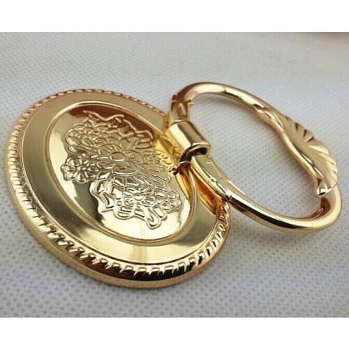 32mm modern fashion shaky drop ring furniture handles gold drawer cabinet knobs 24K gold dresser cupboard door knobs handles