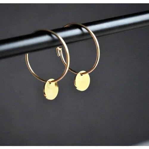 925 Silver Hoop Earrings Coins Earrings Handmade Gold Filled Oorbellen Vintage Brincos Minimalist Pendientes Earrings For Women