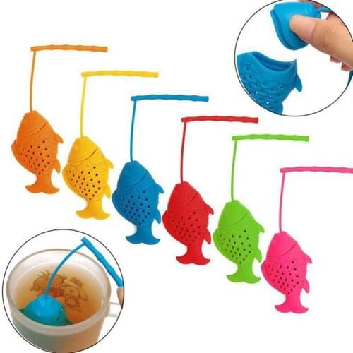 Fish Shaped Tea Infuser Reusable Silicone Tea Strainer Loose Leaf Coffee Herb Spice Tea Filter Kitchen Accessories