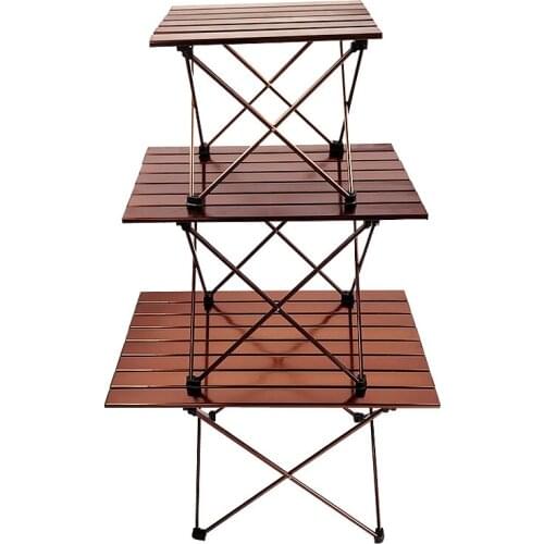 Camping Table Picnic Easy Install And Roll Up Ultralight Aluminum Table Top with Convenient Mesh Net Bag And Carrying