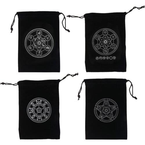 Tarot Card Storage Bag Oracle Card Organizer Board Game Jewelry Crystal Small Object Drawstring Velvet Bag For Home Container